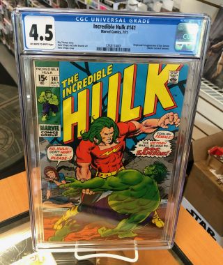 Cgc 4.  5 Incredible Hulk 141 Origin And 1st Appearance Of Doc Samson Marvel Comic