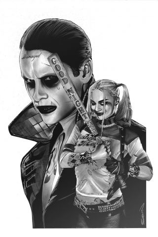 Suicide Squad Harley Quinn Joker Comic Art Sketch Drawing Randy Siplon