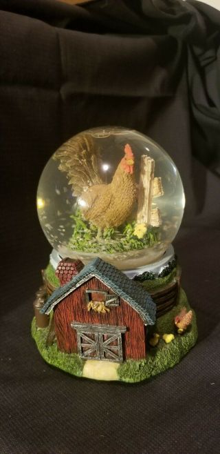 Snow Globe Musical Old Mcdonald Had A Farm.  With Rooster