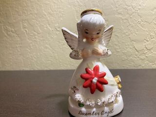 Vintage Napco Ceramic December Angel Figurine Japan 1950 