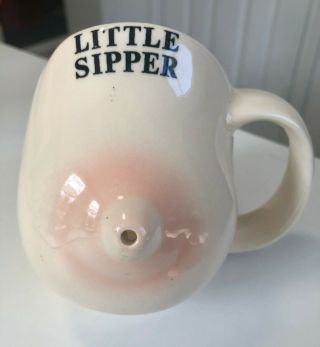 Vintage Ceramic Little Sipper Novelty Mug Coffee Cup Breast Boob Tit Titty Booby