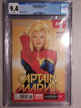 Captain Marvel 1 Cgc 9.  4 Nm Kelly Sue Deconnick & Lopez 2014 Avengers Thanos