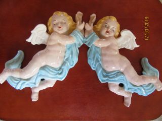 Vintage Cherub/angel Wall Hangings (ceramic) 11 " Tall