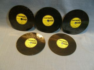 5 Thorens Metal Music Box Discs,  Ad 30,  Classical Airs,  4 1/2 Inch