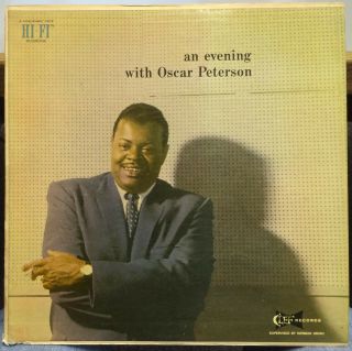 Oscar Peterson An Evening With Lp Vg,  Mgc - 698 Clef Usa 1957 Mono Trumpeter