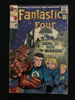 Fantastic Four 45,  3.  5 - 4.  0 Vg - To Vg 1st Appearance Of Inhumans Marvel (1965)