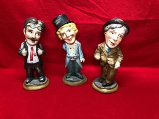 Marx Brothers Set Of 3 Figures Porcelain Bisque 7 "