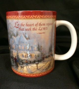 Thomas Kinkade White Coffee Mug Tea Cup 12fl Oz Psalm 105:3