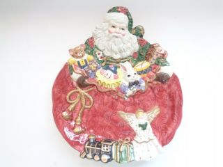 Fitz And Floyd Santa With Bag Of Toys Christmas Plate 1995
