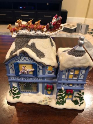 Partylite Night Before Christmas Musical Tealight House P8651 Ceramic Village