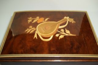 Vintage Italian Inlaid Wood Musical Jewelry Box Plays " Close To You "