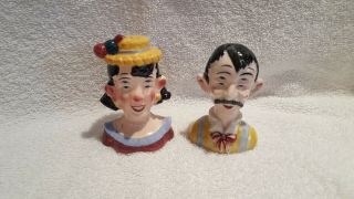 Vintage Four Eye Mom & Pop Salt And Pepper Shakers Double Take -