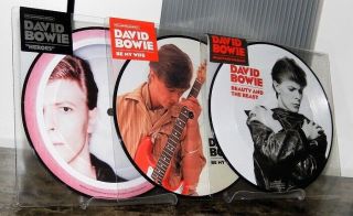 David Bowie Beauty & The Beast Heroes Wife Ltd Ed 7 " Vinyl Picture Disc Set X3