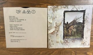 Led Zeppelin Iv Zoso Lp Vinyl Record Ex Atlantic - Sd 7208