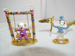 2 Spoontiques Clown Figurines Pewter Km458 K1475
