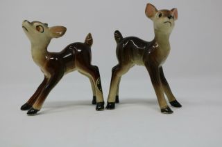Vintage Ceramic Fawns Deer Made In Japan Wales Tag Set Of Two (01)