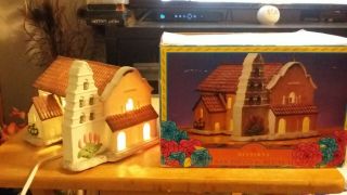 Mervyns California Mission San Diego De Alcala Lighted Ceramic Christmas Decor