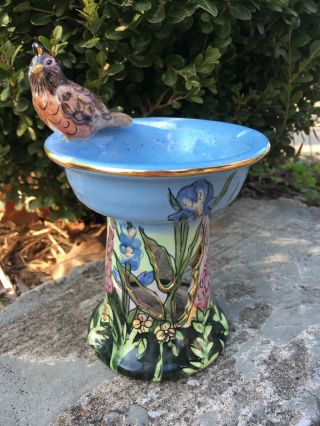 Blue Sky Clayworks " The Robins Song " By Heather Goldminc 2002 Tart Burner Candle