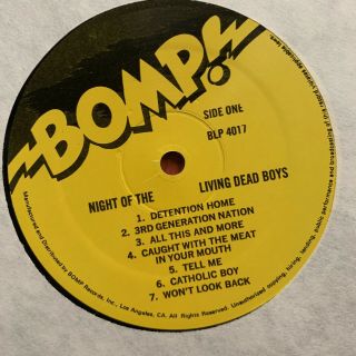 Dead Boys - Night Of The Living LP punk rock vinyl bomp stiv bators 1981 NYC NM 2