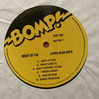 Dead Boys - Night Of The Living LP punk rock vinyl bomp stiv bators 1981 NYC NM 3