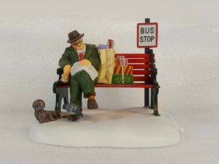 Dept.  56 Christmas In The City 2002 " Asleep At The Bus Stop " 58993 W/ Box 2002