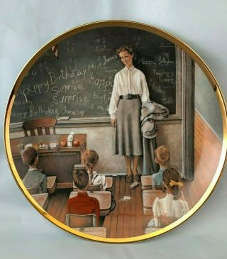 The Norman Rockwell America At Work Plate Collection; " The School Teacher.  "