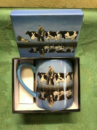 Lang And Wise Delta Cows Coffee Cup Mug 1996 Farmer,  Swan,  Cows,  Farm