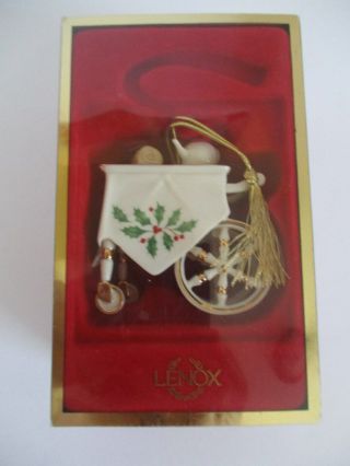 Lenox Holiday Home Tea Cart Ornament Mib