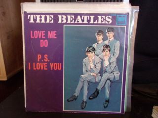 The Beatles Love Me Do / P S I Love You 45 Rpm 1964 Pressing Picture Sleeve