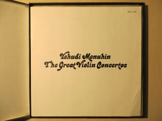 SLS 5106 / YEHUDI MENUHIN The Great Violin Concertos / 4LP BOX / EX 2