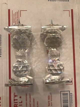 Swarovski Crystal Pin Candle Holders Candlesticks
