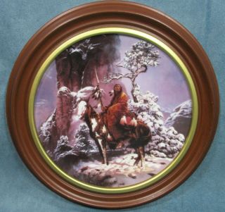 Mystic Warriors Hamilton Plate “mystic Warriors” Artist Chuck Ren In Wood Frame