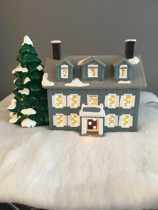 Department 56 Snow Village,  Williamsburg House.  Christmas.