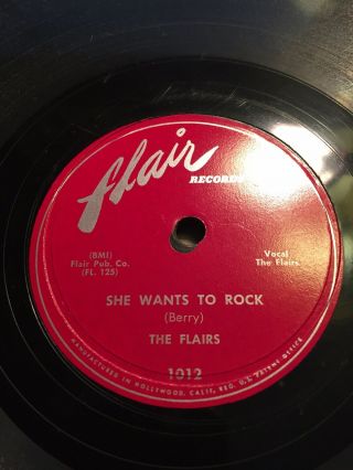 78 Rpm; The Flairs; She Wants To Rock & I Had A Love Flair - 1012