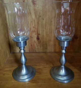 Hand Made Pewter By Danish Quality Queen Art Brooklin Candle Holders