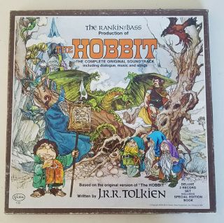 Jrr Tolkien The Hobbit Vinyl 2 Record Box Set W/book,  Bonus Lp Rankin Bass