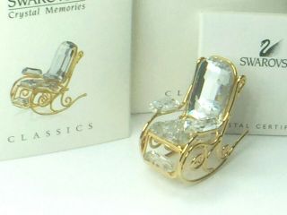 Swarovski Crystal Memories - Rocking Chair Gold Old Stock Mib