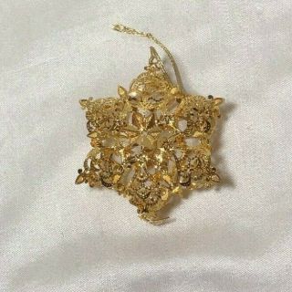 Danbury 23K Gold Plated Christmas Ornament.  2017 Snowflake. 2