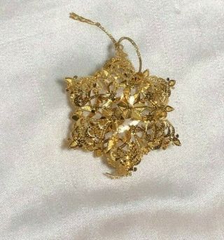Danbury 23K Gold Plated Christmas Ornament.  2017 Snowflake. 3