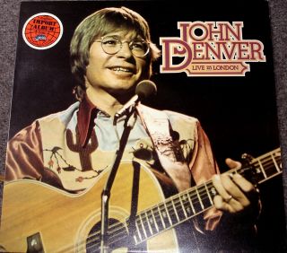 John Denver " Live In London " Rare 1976 British Import Live Concert Lp