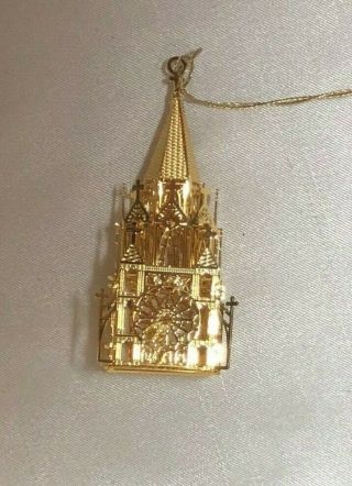 Danbury 23k Gold Plated Ornament.  2013 Cathedral.