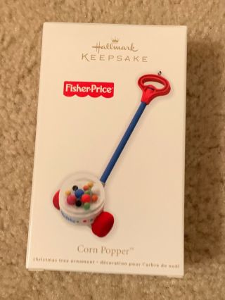 Hallmark Keepsake Fisher Price " Corn Popper " Christmas Ornament 2012.  Nib