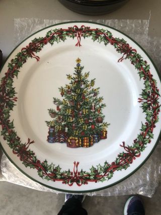 Christopher Radko Set Of 4 Christmas Dinner Plates
