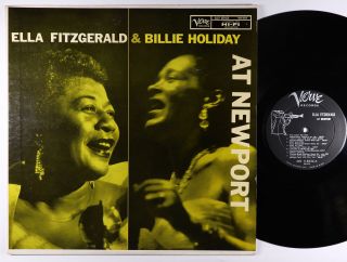 Ella Fitzgerald & Billie Holiday - At Newport Lp - Verve - Mg V - 8234 Mono Dg Vg,