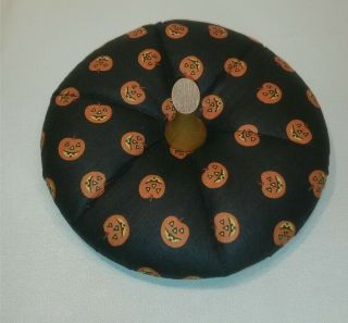 ☆ Longaberger Small Pumpkin Basket Fabric Lid With Stem - Black Orange F/ship