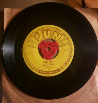 Jerry Lee Lewis Sun Records 259 45 Rpm Record Crazy Arms B\w End Of The Road