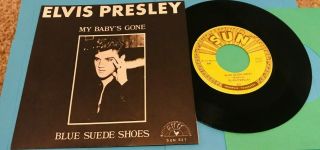 Elvis Presley My Babys Gone / Blue Suede Shoes Sun 521 Mariano 73 Nm 45 / Ps