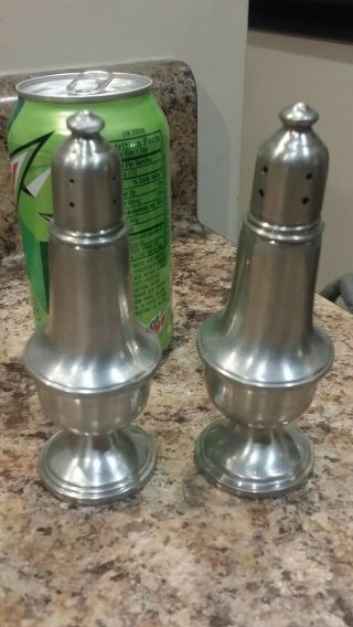 Reed & Barton Pewter,  Weighted,  Salt & Pepper Shakers,  Renaissance Style 1968 Made