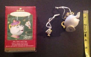 Hallmark Keepsake Ornament Disney Beauty And The Beast Mrs.  Potts And Chip 2001