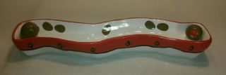 ☆ Bella Casa By Ganz Ceramic Painted Olive Tray Dish Green White Red Shipp